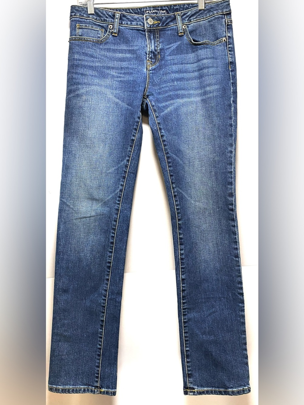LONDON JEAN-Size 6-VS Vintage Medium Wash Straight Leg Low Stretch Denim Jeans